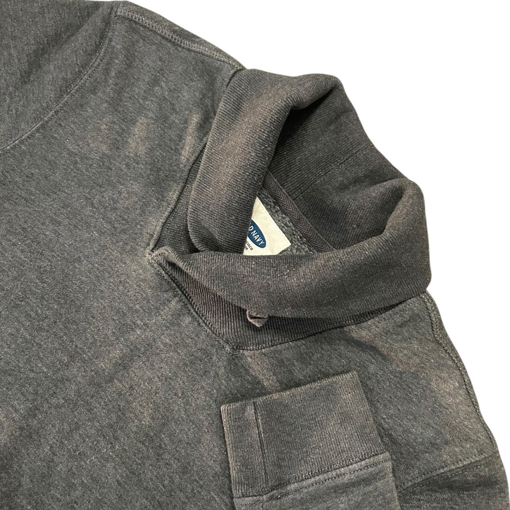 Old Navy Shawl Collar Sweatshirt Cabin Core Charcoal Heather Small 282990-02